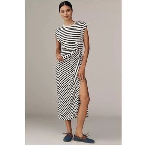 NWT Anthropologie Daily Practice Tiebreaker Muscle-Sleeve Midi Dress size XXS